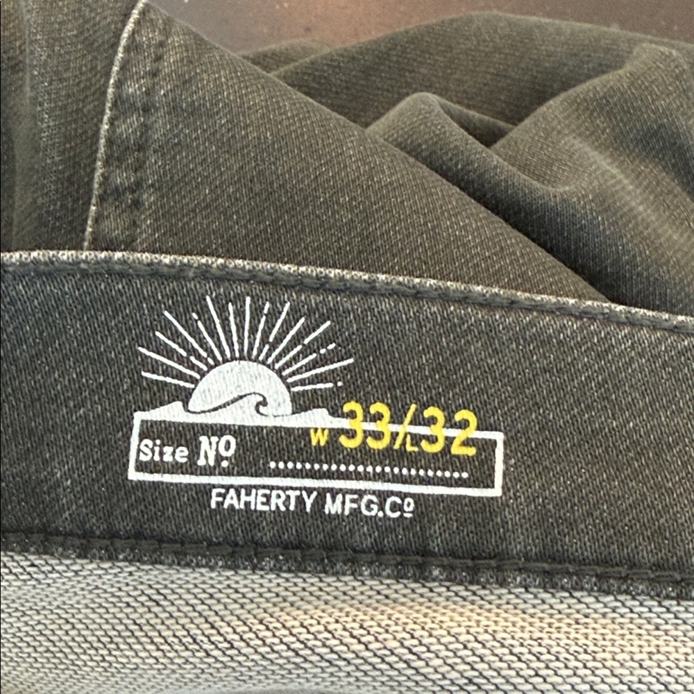 Faherty Stretch Terry 5-Pocket Pant - Fall Olive SZ 33 - Picture 3 of 9
